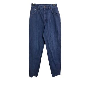 Lee Jeans Pinstripe High Rise Tapered Blue Red Vintage 90s 12